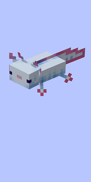 Minecraft white axolot, white-axolotl, axolotl, mc, Minecraft-axolotl HD phone wallpaper