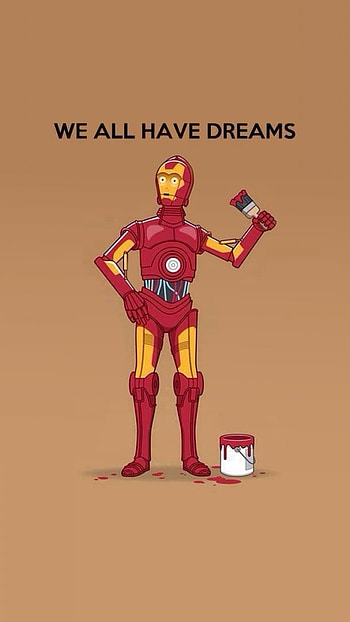 Iron Man, funny, Star Wars HD phone wallpaper