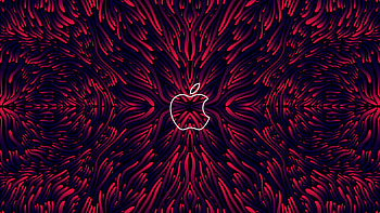 Apple Symmetry Red Logo , apple, logo, computer HD wallpaper