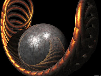 Reflecive Ball On Copper Ramp, silver, ramp, reflection, spring HD wallpaper