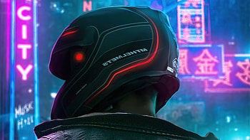 Biker Looking Back , helmet, biker, bikes, artist, artwork, digital-art HD wallpaper