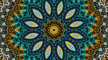Yellow Brown Blue Pattern Fractal Kaleidoscope Abstract HD wallpaper