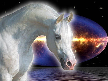 Horse Planet, horses, planets, white horses, nature, ocean HD wallpaper
