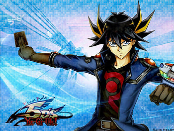 Yusei Fudo, Card Game, Yu Gi Oh 5DS, Male, Blue HD wallpaper