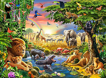 :), lion, savana, pictura, animal, painting, lio HD wallpaper