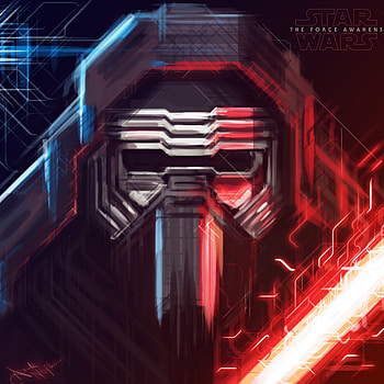 Kylo Ren, Star Wars, villain, art HD phone wallpaper