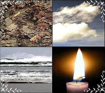 Earth, Air, Fire & Water, pagan wiccan, earth, air, elements, water, fire HD wallpaper