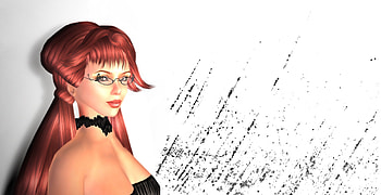 Red Dream, abstract, fantasy, red, glasses, girl, hair HD wallpaper