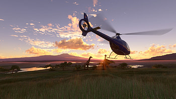 Microsoft Flight Simulator Helicopter Sunset, video game, Microsoft Flight Simulator HD wallpaper