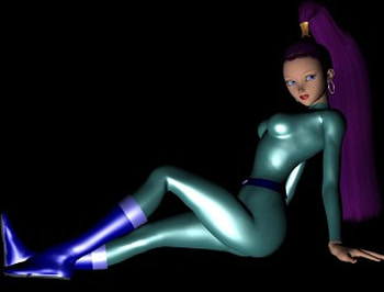 Genie with purple hair, girl, abstract, fantasy, genie HD wallpaper