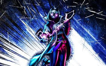 Catalyst, grunge art, Fortnite Battle Royale, Fortnite characters, blue abstract rays, Catalyst Skin, Fortnite, Catalyst Fortnite HD wallpaper