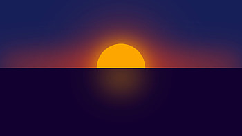 Minimalistic sunset, Clear skies, Serene horizon, Tranquil evening HD wallpaper