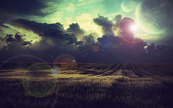 Landscape, Fields, Clouds HD wallpaper