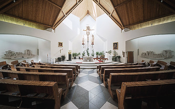 Modern Church in Italy, Italy, inside, church, altar HD wallpaper