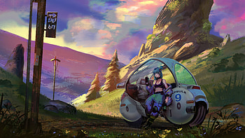 Capsule Explorer The Road Less Traveled, mountains, cyberpunk, artist, artwork, art, digital-art, pixiv HD wallpaper