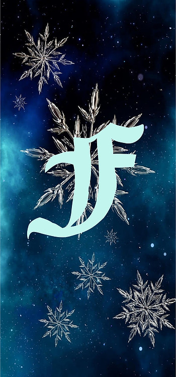 Letter F, initials, snowflakes HD phone wallpaper