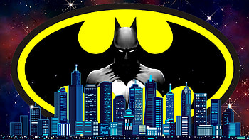 Batman, at night, superhero, sign, dark knight, city, dc comics HD wallpaper