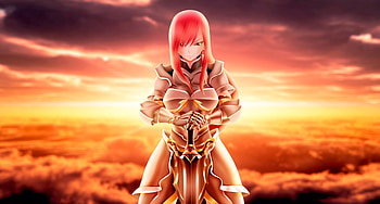 Fairy Tail, anime girl, redhead warrior HD wallpaper