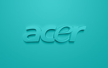Acer logo , Turquoise background, 3D art, High-quality HD wallpaper