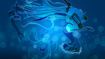 Miku, blue, girl, anime, hair HD wallpaper