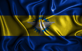 Parnamirim flag, , silk wavy flags, brazilian cities, Day of Parnamirim, Flag of Parnamirim, fabric flags, 3D art, Parnamirim, cities of Brazil, Parnamirim 3D flag HD wallpaper