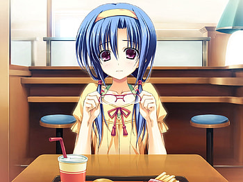 Anime, Girl, Pretty, Glasses, Spectacles, Cafe, Café, Brunette HD wallpaper