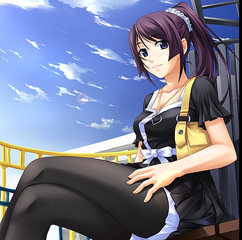 The Day is Looking Better, sexy, cute, girl, beautiful, woman, anime, fantasy, pretty, face, sky, legs HD wallpaper