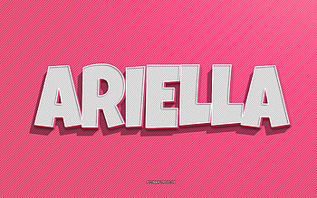 Ariella, pink lines background, with names, Ariella name, female names, Ariella greeting card, line art, with Ariella name HD wallpaper