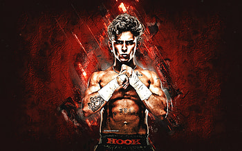 Hook, Tyler Senerchia, American professional wrestler, AEW, red stone background, All Elite Wrestling, grunge art HD wallpaper