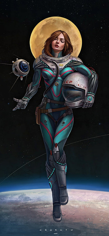 Astronaut Girl, love, latex_clothing, alone, art, upset, sad, astronaut_girl, feel, feelings HD phone wallpaper