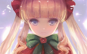 Rozen Maiden, TwinTails, Amazing, Manga, Cute, Shinku, Beautiful, Gorgeous, Blue Eyes, Ribbon, Emotional, Hat, Anime Girl, Bow, Rozen, Lovely, Twin Tails, Awesome, Anime, Pretty, Sweet, Serious, Dark, Blonde Hair, Long Hair, Creepy, Blond Hair HD wallpaper