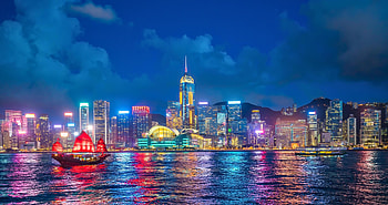 Hong Kong Skyline, Vibrant city lights, Urban beauty, Travel destination HD wallpaper