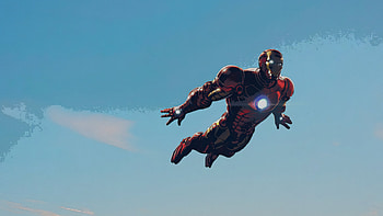 Iron Man In Sky, iron-man, superheroes, artwork, artist HD wallpaper