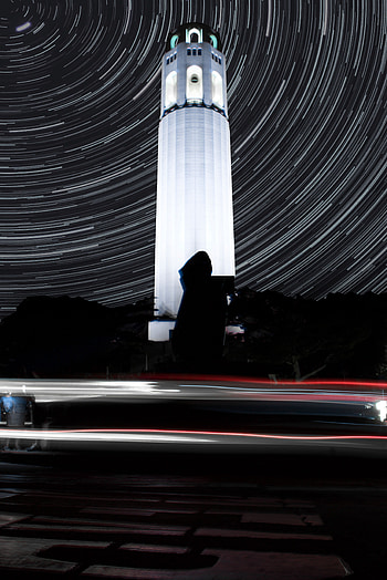 Night, Building, Dark, Blur, Smooth, Long Exposure, Tower HD phone wallpaper