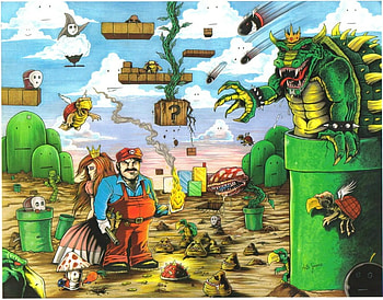 Mario, games, cartoon, fantasy HD wallpaper