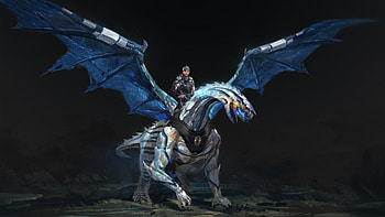 Preview dragon, rider, wings, stones HD wallpaper
