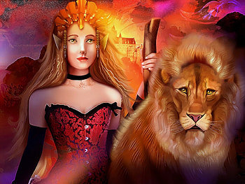 ~LA FORCE~, model, la force, weird things people wear, digital art, beautiful, wonderful, lion, backgrounds, woman, creative pre-made, love four seasons, lady, fantasy, manipulation, softness beauty, butterfly designs HD wallpaper