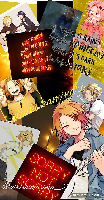 Denki kaminari, lightning, chargebolt, mha, stun-gun hero: chargebolt, yellow, bnha, cute, orange, japanese, class 1a, positive quotes, anime HD phone wallpaper