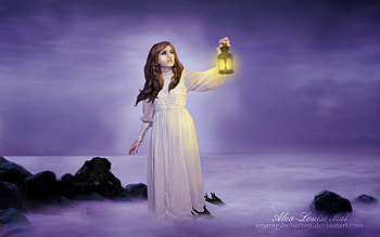 When the Night arrives, night, lady, lantern, fantasy HD wallpaper