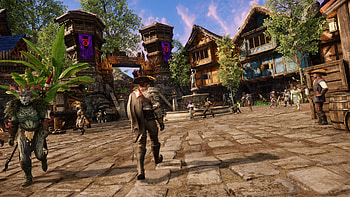 New World Game - Vibrant Town Square Scene, video game, New World HD wallpaper