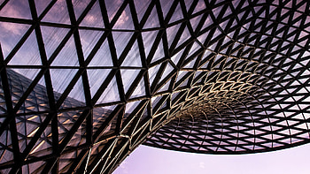 Glass (Other), Abstract architecture, Metal triangle, Modern design HD wallpaper