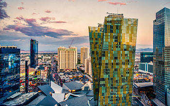 the vegas strip in the morning r, skyscrapers, morning, city, street, hotels, r HD wallpaper