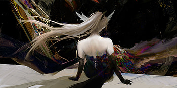 Space elf, girl, elf, alayne, art, fantasy, space HD wallpaper