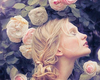 Beauty, model, blond, roses, woman HD wallpaper