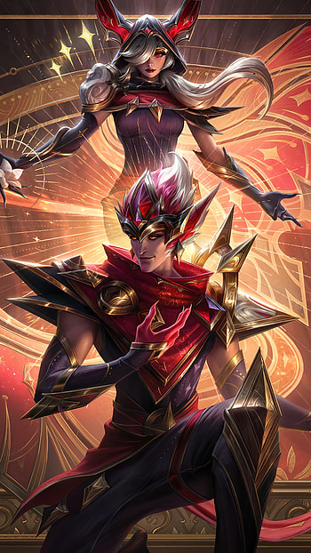 Arcana Xayah & Rakan, league, skin, riot HD phone wallpaper