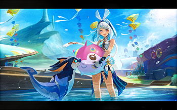 Mualani drawn bt anna_drw01, Mualani (Genshin Impact), Genshin Impact, video game HD wallpaper