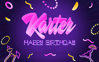 Happy Birtay Karter, , Purple Party Background, Karter, creative art, Happy Karter birtay, Karter name, Karter Birtay, Birtay Party Background HD wallpaper