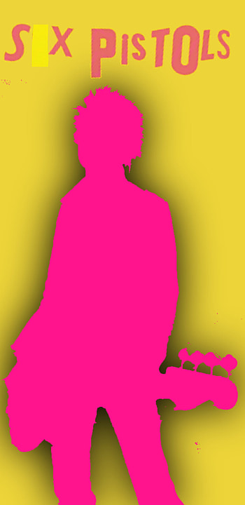 Six pistols, rock, joohny rotten, music, punk rock, yellow, s3x pistols, guitar, sid vicious HD phone wallpaper