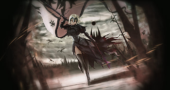 Hunt Time Jeanne Ruler Avenger Fate Grande Order , fate-grand-order, anime-girl, anime, artwork, artist, digital-art, sword, fantasy-girls HD wallpaper