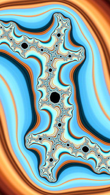 Fractal Art for your Smart or Tablet, blue, orange (Color), CGI, psychedelic, trippy, Abstract, fractal, abstract blue HD phone wallpaper